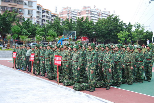 清水河街道武装部召开民兵整组点验大会