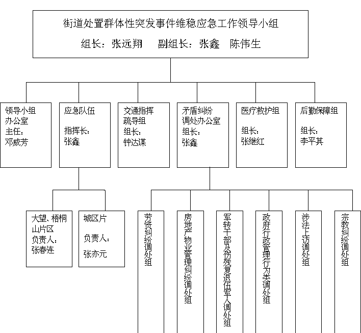 东湖街道处置群体性突发事件维稳应急组织体系