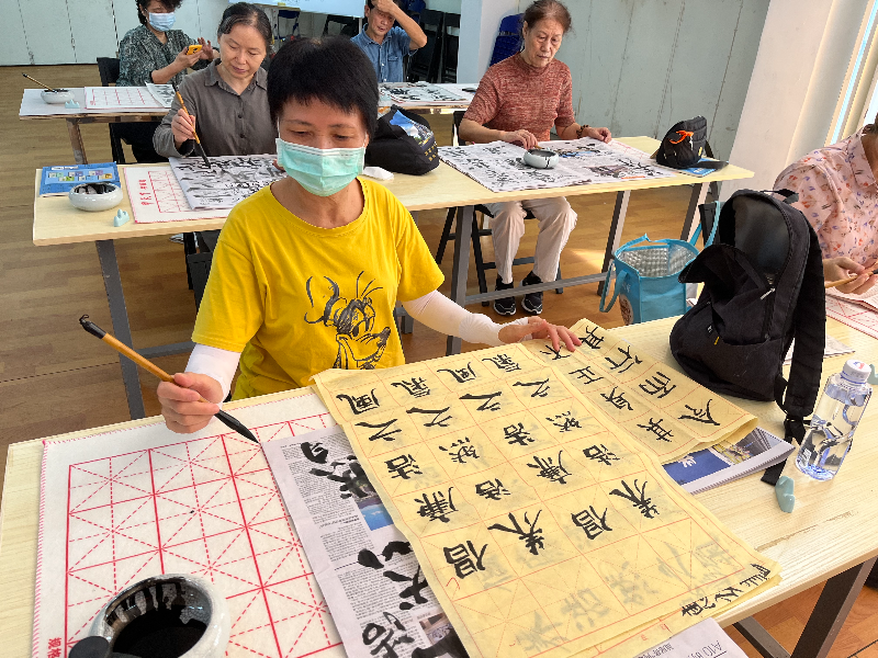 玉龙社区书法爱好者挥墨写下廉洁箴言警句（林惠 摄）.jpg