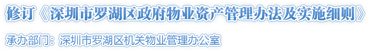 修订《深圳市罗湖区政府物业资产管理办法及实施细则》